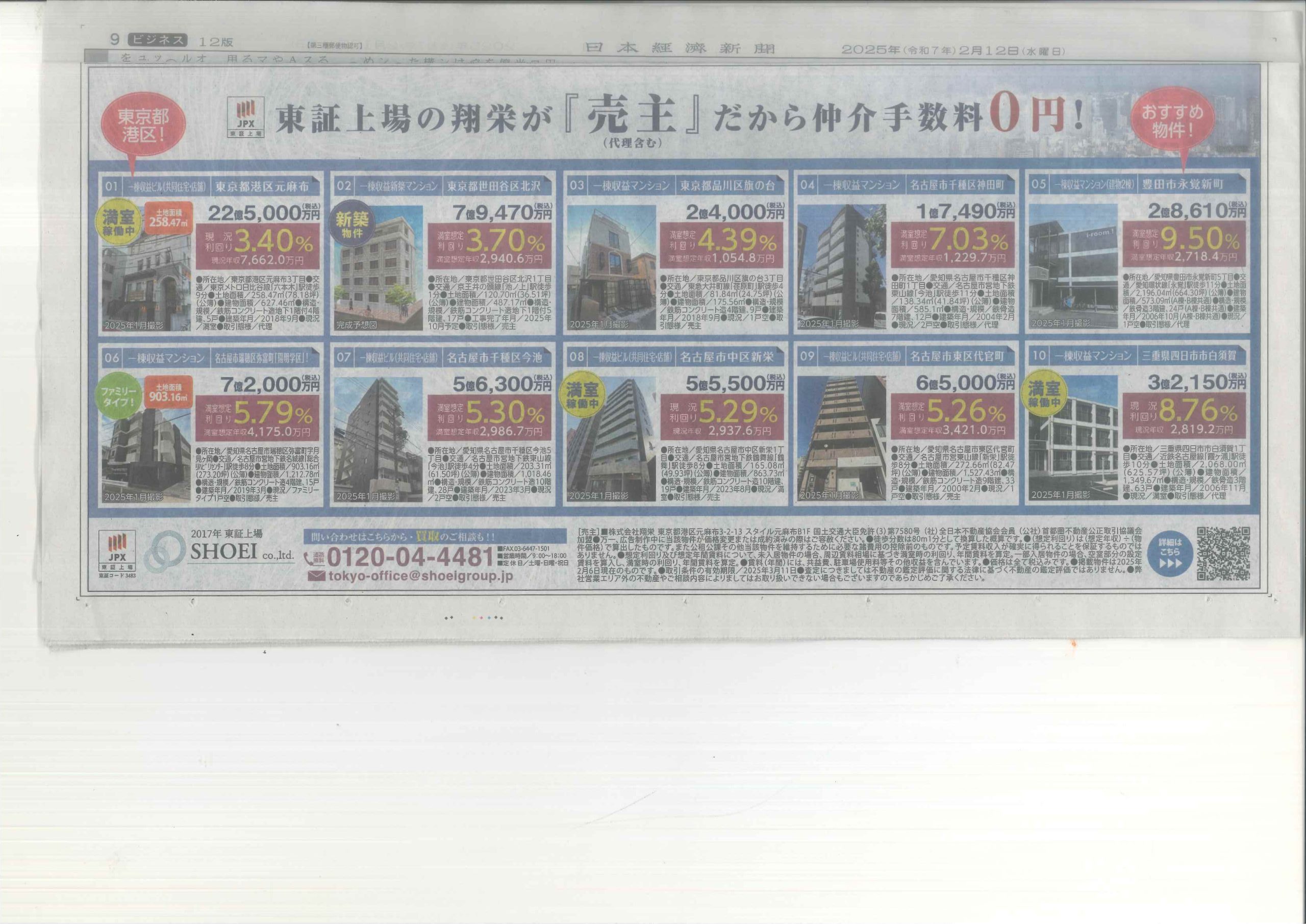 日経新聞に広告掲載しました。 | 株式会社翔栄
